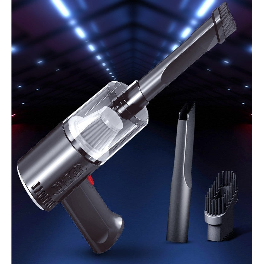 Aspirator Portabil Fara Fir, Flippy, Tip Pistol K7, Pentru Casa si Masina, Incarcare USB, Autonomie 30 Min, 36 x 17 cm, Negru-8