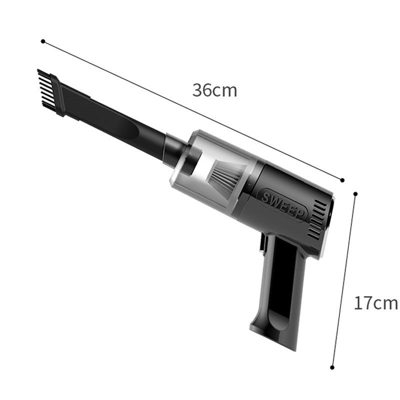 Aspirator Portabil Fara Fir, Flippy, Tip Pistol K7, Pentru Casa si Masina, Incarcare USB, Autonomie 30 Min, 36 x 17 cm, Negru-9