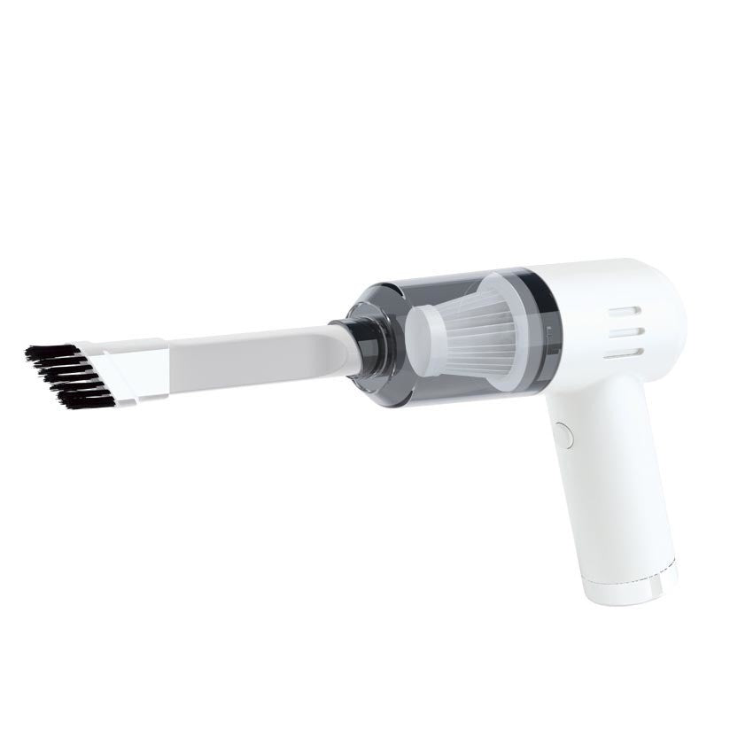 Aspirator Portabil Fara Fir, Flippy, Tip Pistol K7, Pentru Casa si Masina, Incarcare USB, Autonomie 30 Min, 36 x 17 cm, Alb-5