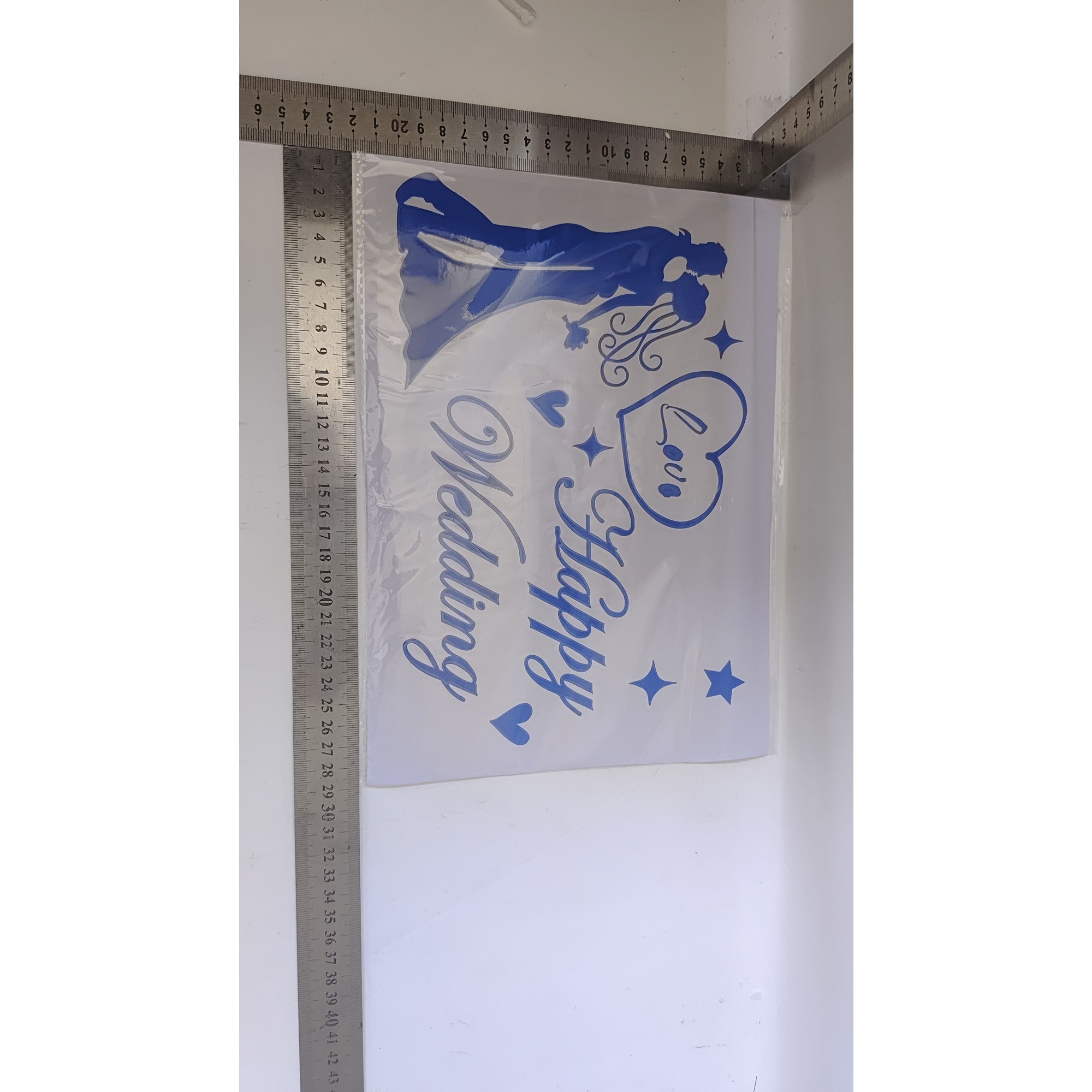 Autocolant Happy Wedding Albastru-1