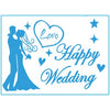 Autocolant Happy Wedding Albastru-0