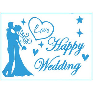 Autocolant Happy Wedding Albastru-0