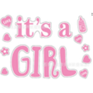 AUTOCOLANT pentru cutiile de baloane cu mesaj It's a girl-0