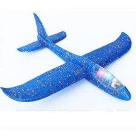 Avion Planor cu Pilot, Flippy, Din Polistiren, Cu Lumini in Cabina Pilotului, Lungime 47 cm, Albastru-3