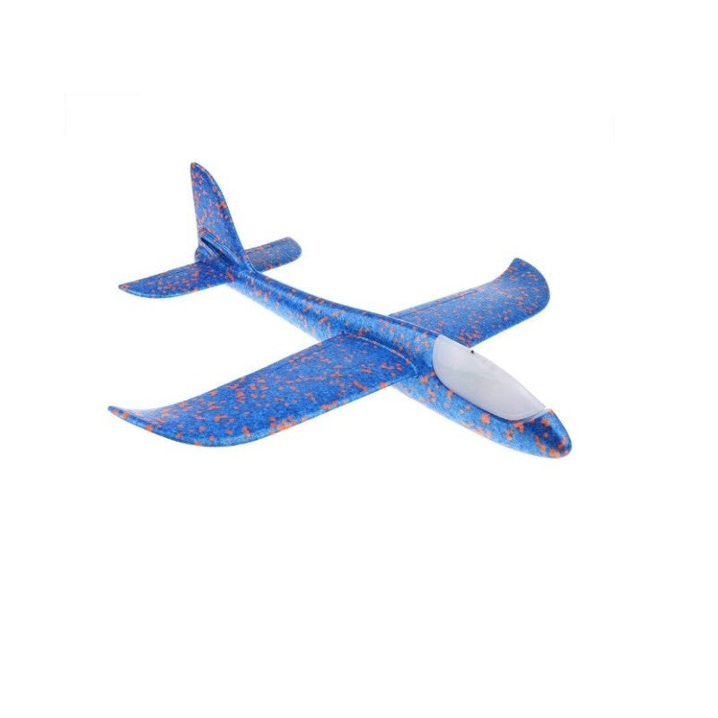 Avion Planor cu Pilot, Flippy, Din Polistiren, Cu Lumini in Cabina Pilotului, Lungime 47 cm, Albastru-5