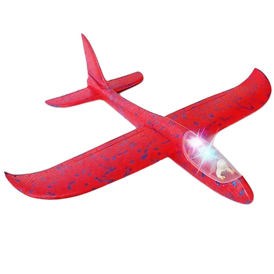 Avion Planor cu Pilot, Flippy, Din Polistiren, Cu Lumini in Cabina Pilotului, Lungime 47 cm, Rosu-0