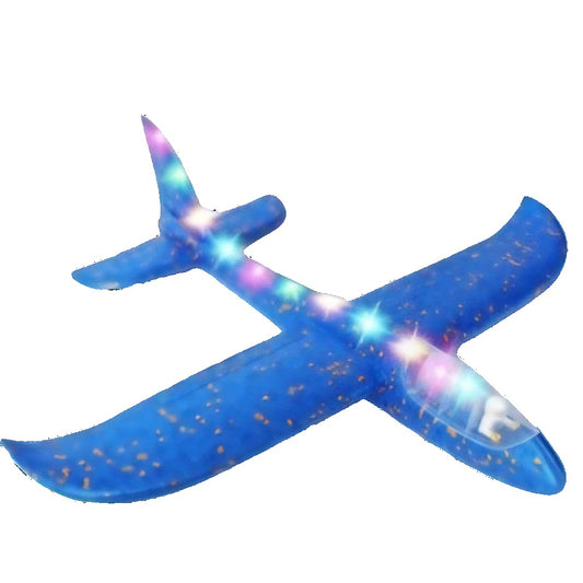 Avion Planor cu Pilot, Flippy, Din Polistiren, Cu Lumini pe Toata Lungimea, 47 cm, Albastru-0