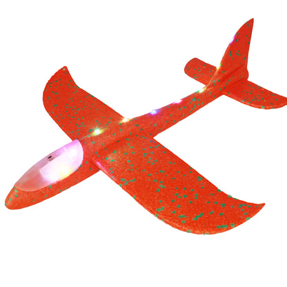 Avion Planor cu Pilot, Flippy, Din Polistiren, Cu Lumini pe Toata Lungimea, 47 cm, Rosu-1