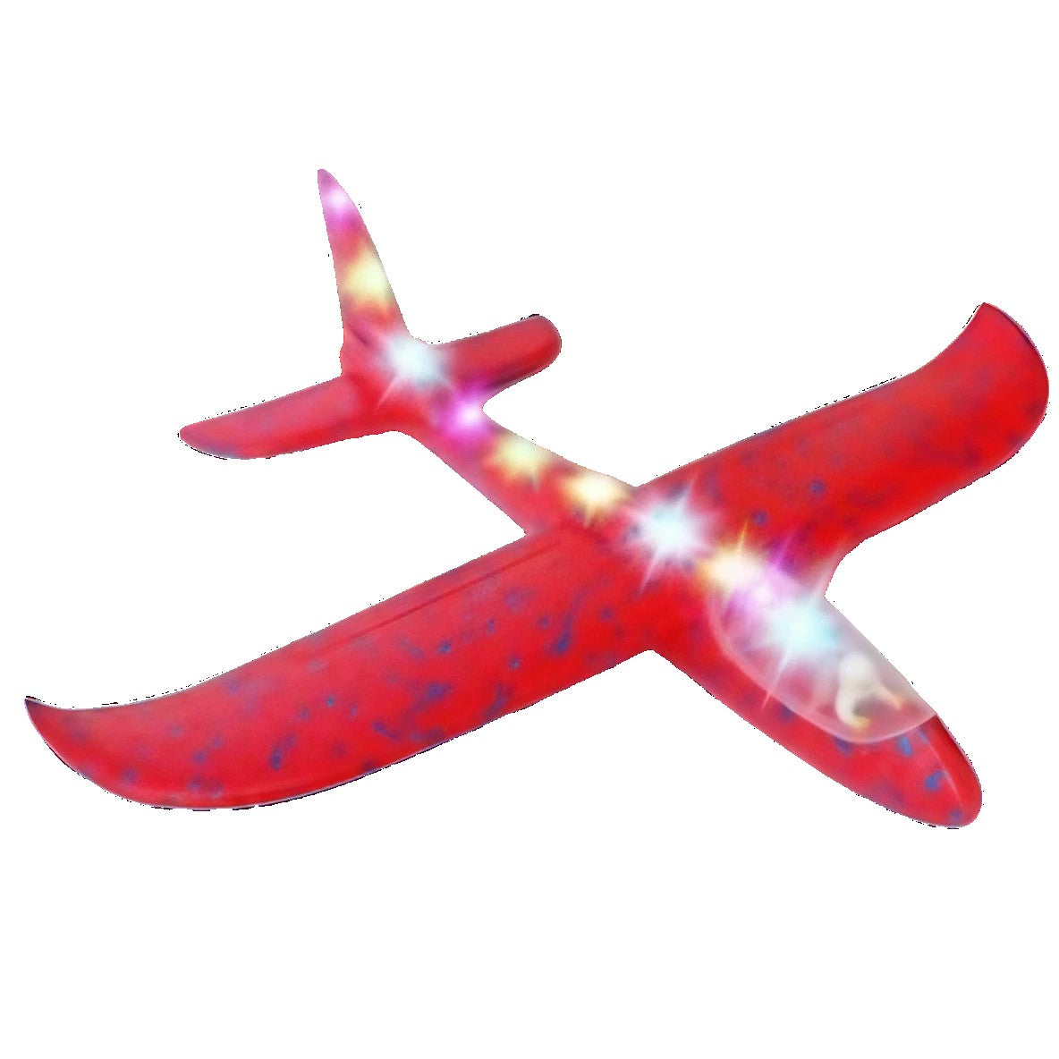 Avion Planor cu Pilot, Flippy, Din Polistiren, Cu Lumini pe Toata Lungimea, 47 cm, Rosu-0