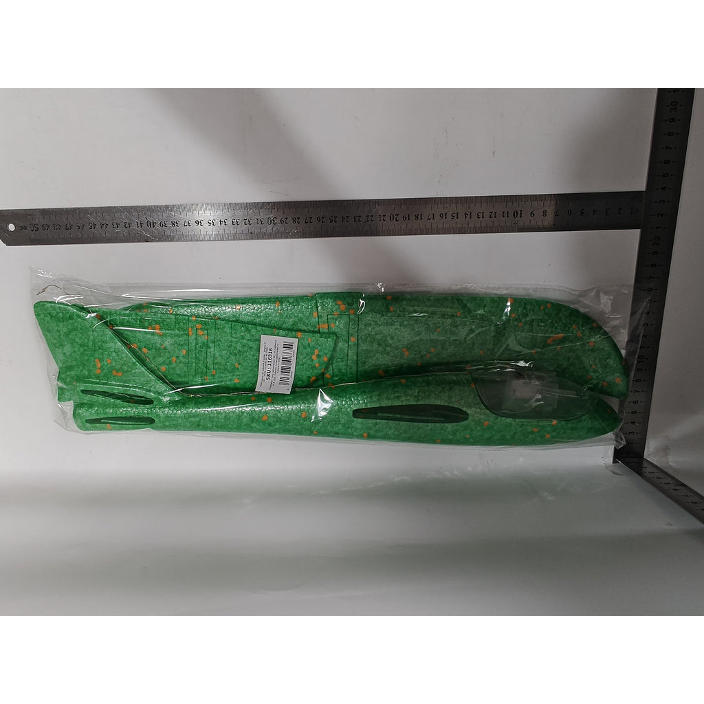 Avion planor din polistiren in punga , lungime 47 cm , Verde, cu lumini pe cap, Flippy-3