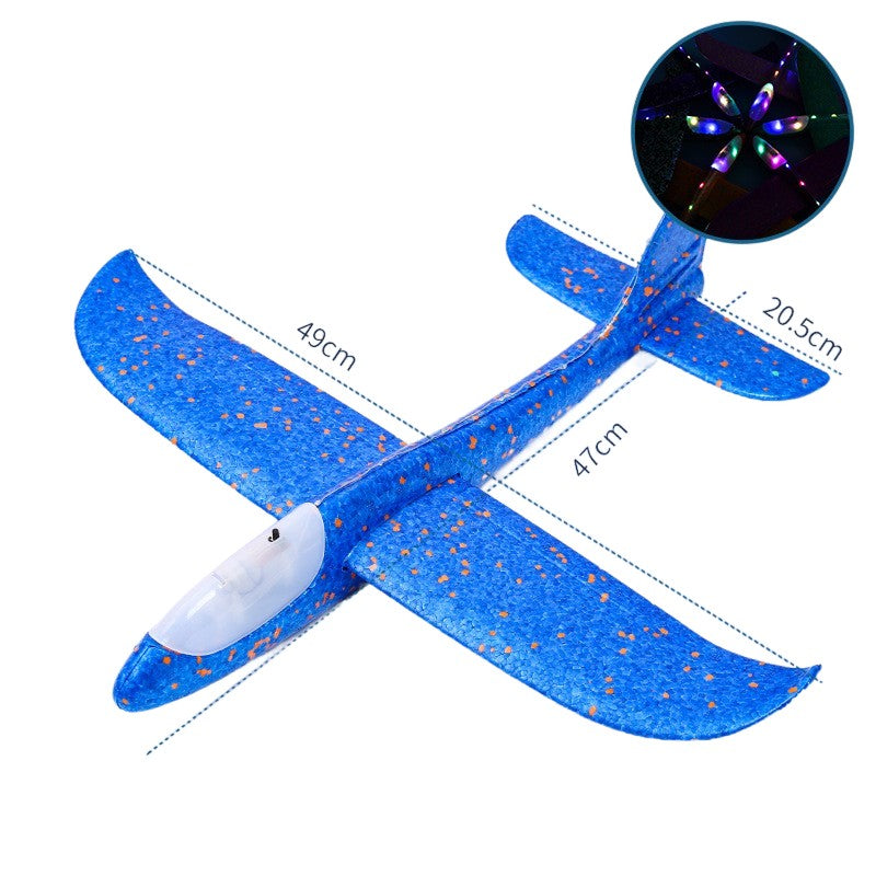 Avion Planor Flippy, cu Lumini pe Toata Lungimea, din Poliester, 48 cm, Albastru-1