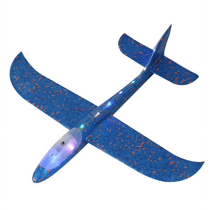 Avion Planor Flippy, cu Lumini pe Toata Lungimea, din Poliester, 48 cm, Albastru-0