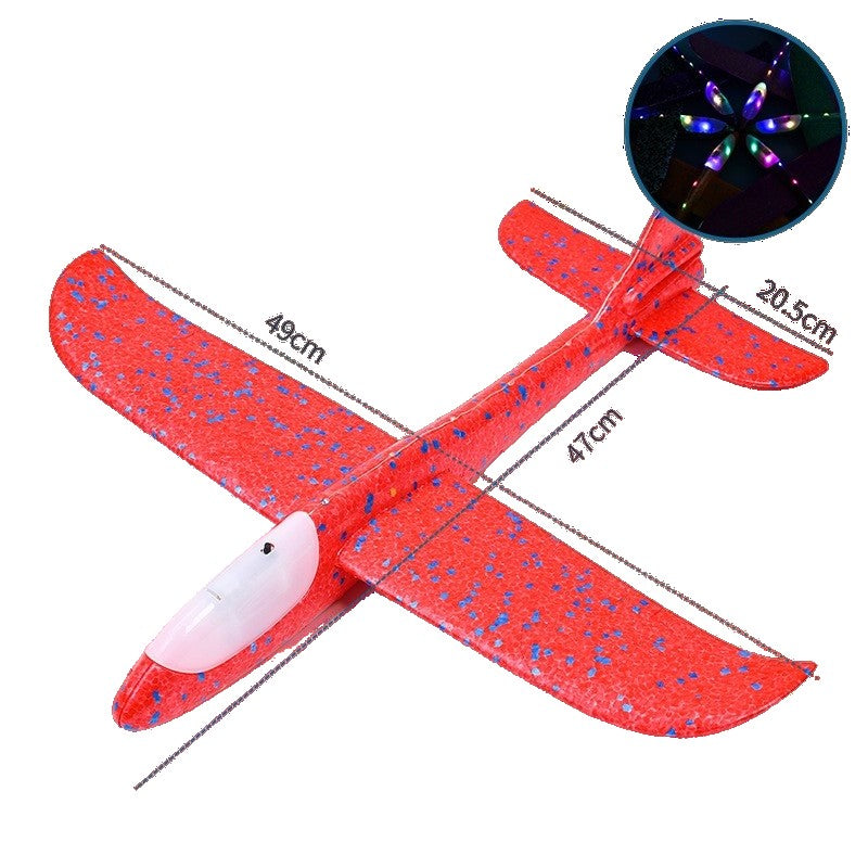 Avion Planor Flippy, cu Lumini pe Toata Lungimea, din Poliester, 48 cm, Rosu-4