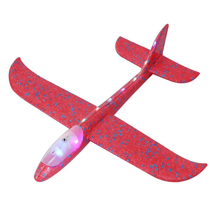Avion Planor Flippy, cu Lumini pe Toata Lungimea, din Poliester, 48 cm, Rosu-0
