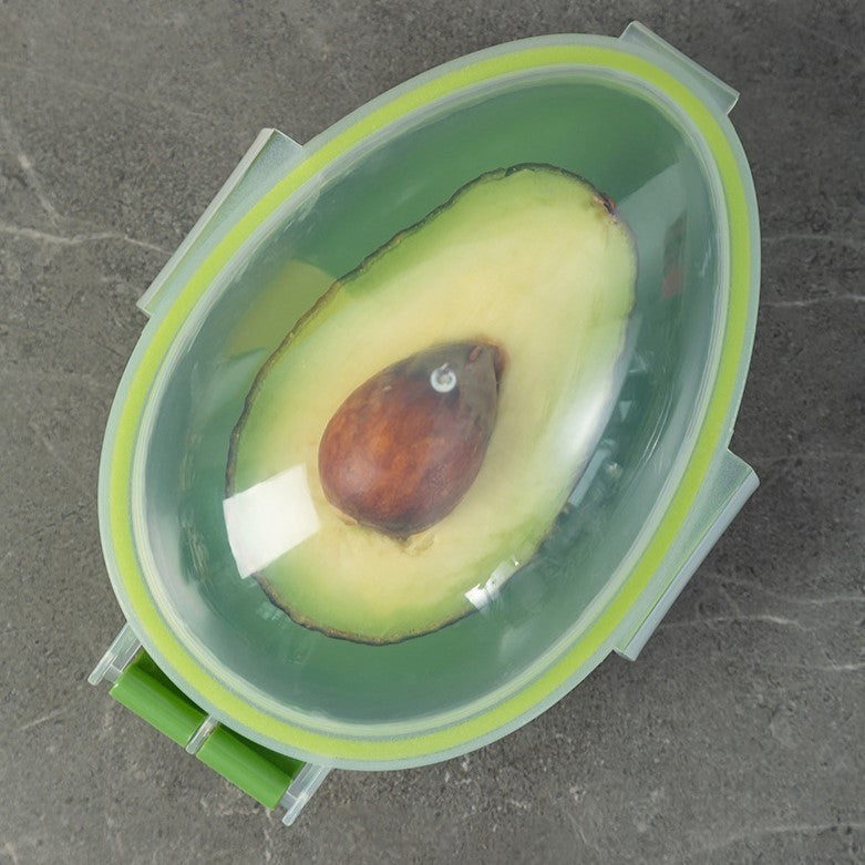 Recipient de Depozitare Avocado, Flippy, Etans, pentru Frigider, din Plastic, Mentinere Proaspata, 15.3x11x8 cm, Verde-3