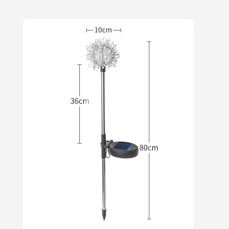 Set 2 Lămpi Solare LED, Formă Păpădie, Lumină Caldă