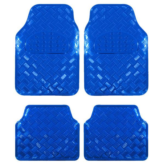 Covorase Auto Universale, model Diamond, culoare Crom Albastru-0