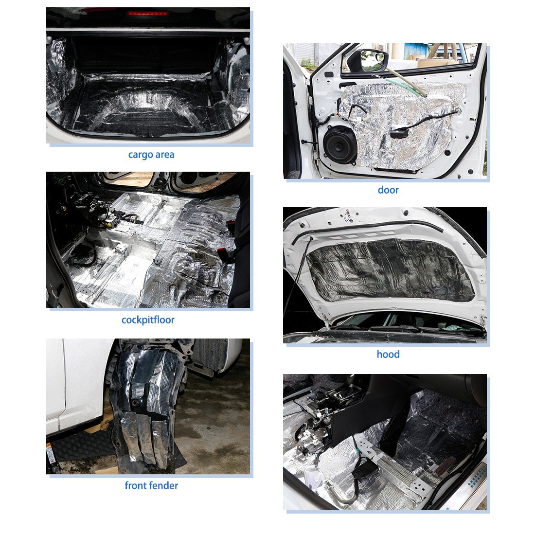 Material insonorizant auto cu strat din aluminiu, dimensiune 100cm x 100 cm x 6mm-7