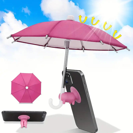 Mini Umbrelă pentru Telefon, Laptop, Tableta, cu Suport de Prindere cu Ventuză