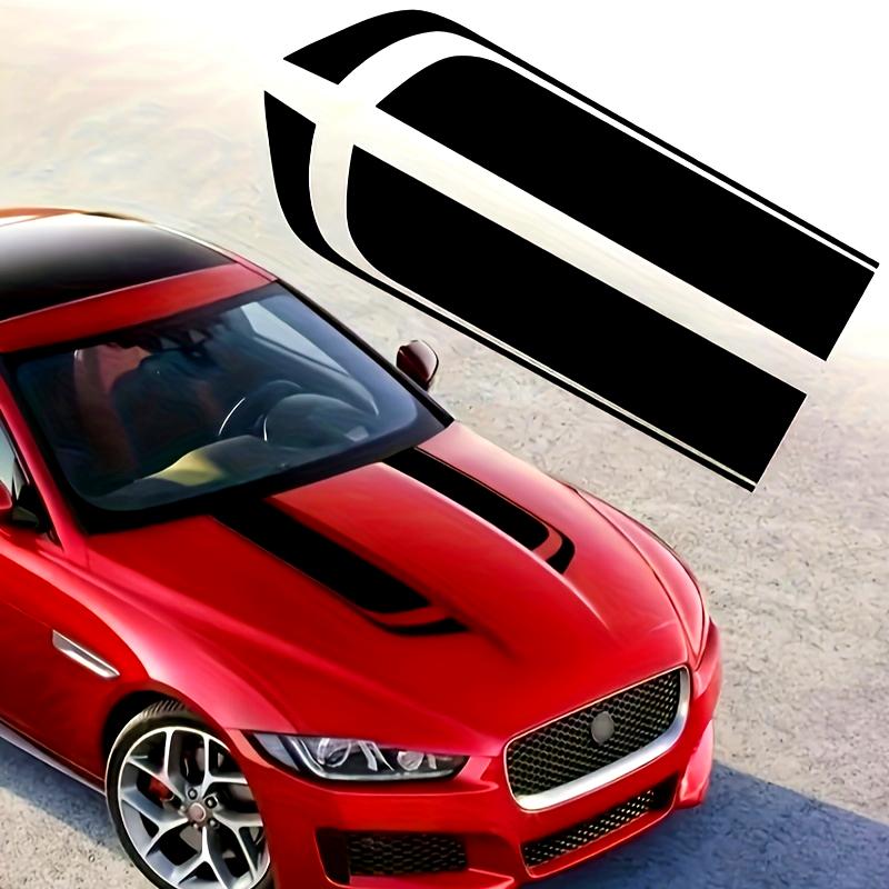Set 2 stickere autoadezive Tuning, model "Hood Stripes V1", dimensiune 85 x 12 cm, culoare Neagra-0