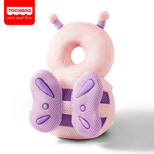 Perna tip Rucsac pentru Protectia Capului, Flippy, Tetiera tip Fluturas, pentru Bebelusi, 33x6x19 cm, 180 g, Roz Mov-0