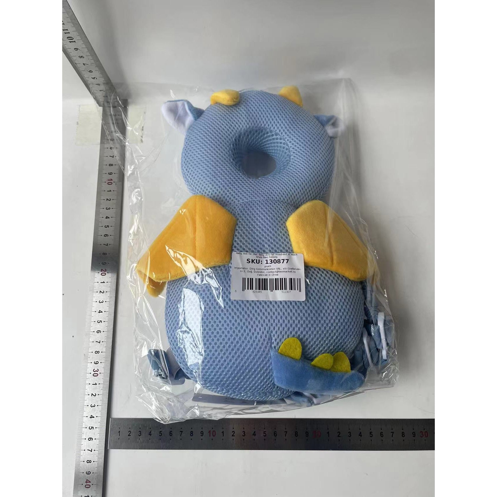 Pernă Anti-Cadere pentru Bebeluși, Flippy, Tetiera tip Dragon de Plus, Albastru-1