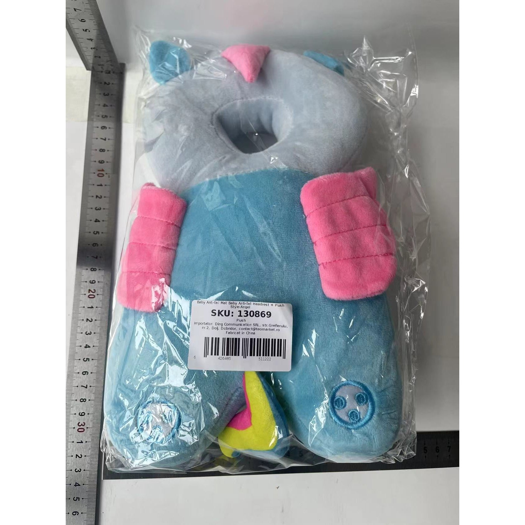 Pernă Anti-Cadere pentru Bebeluși, Flippy, Tetiera tip Unicorn de Plus, Albastru-1