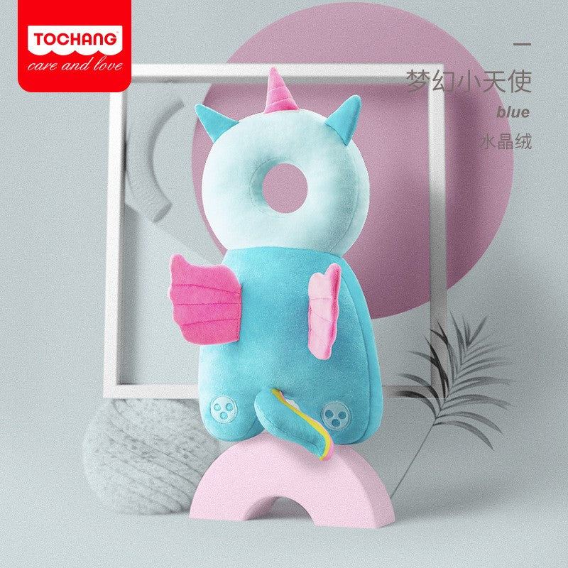 Pernă Anti-Cadere pentru Bebeluși, Flippy, Tetiera tip Unicorn de Plus, Albastru-0