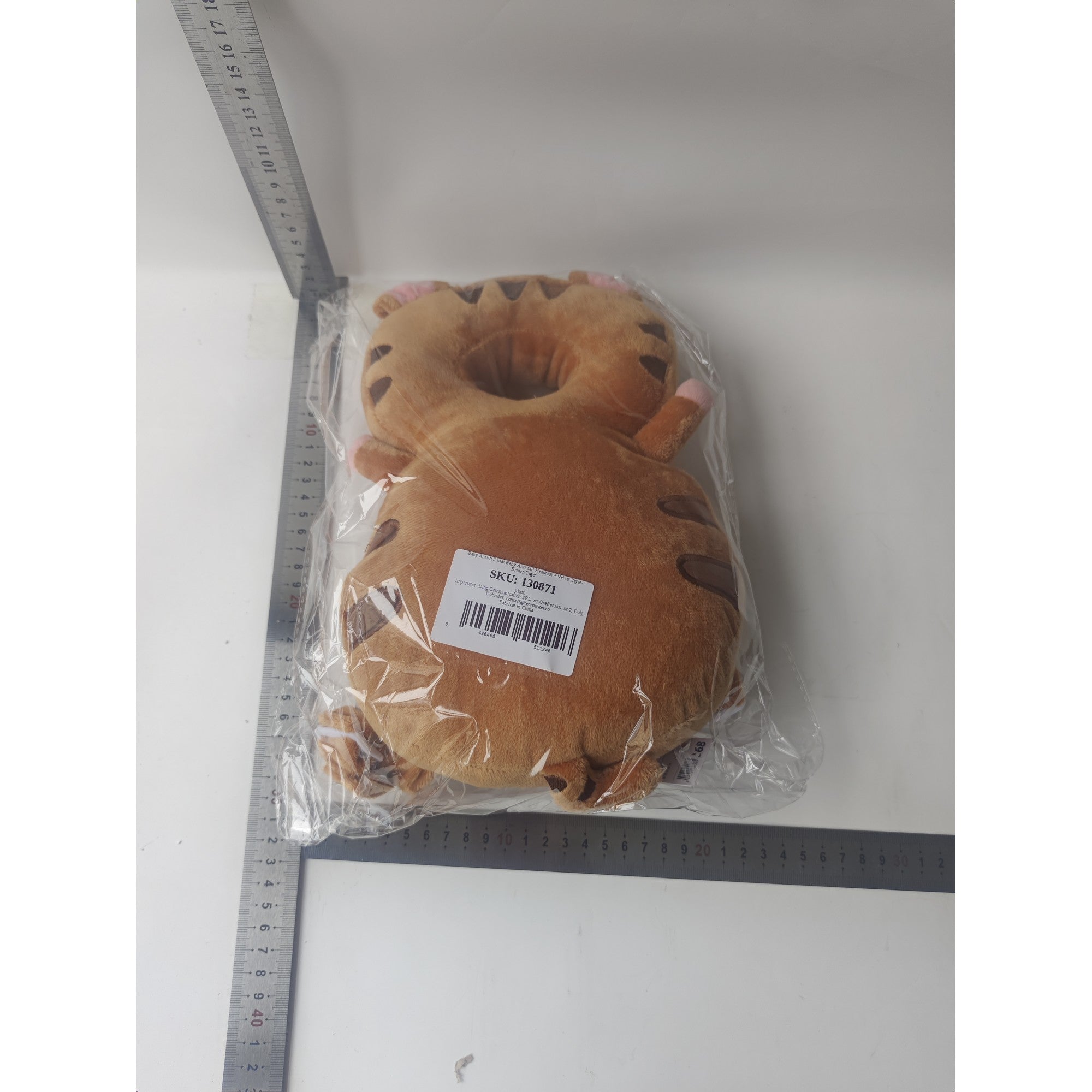 Pernă Anti-Cadere pentru Bebeluși, Flippy, Tetiera tip Tigru de Plus, Maro-1