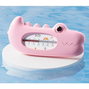 Termometru pentru Baie, Flippy, Plutitor, Rezistent la apă, Multifunctional, Model Crocodil, 2.7x6.5x3.7 cm, Roz-0