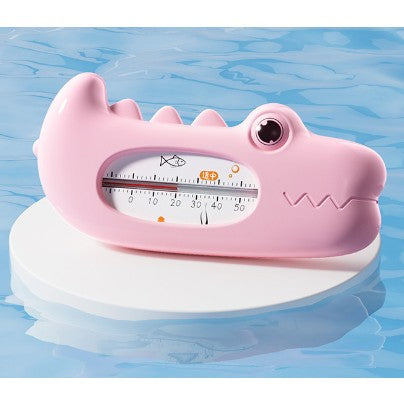 Termometru pentru Baie, Flippy, Plutitor, Rezistent la apă, Multifunctional, Model Crocodil, 2.7x6.5x3.7 cm, Roz-0
