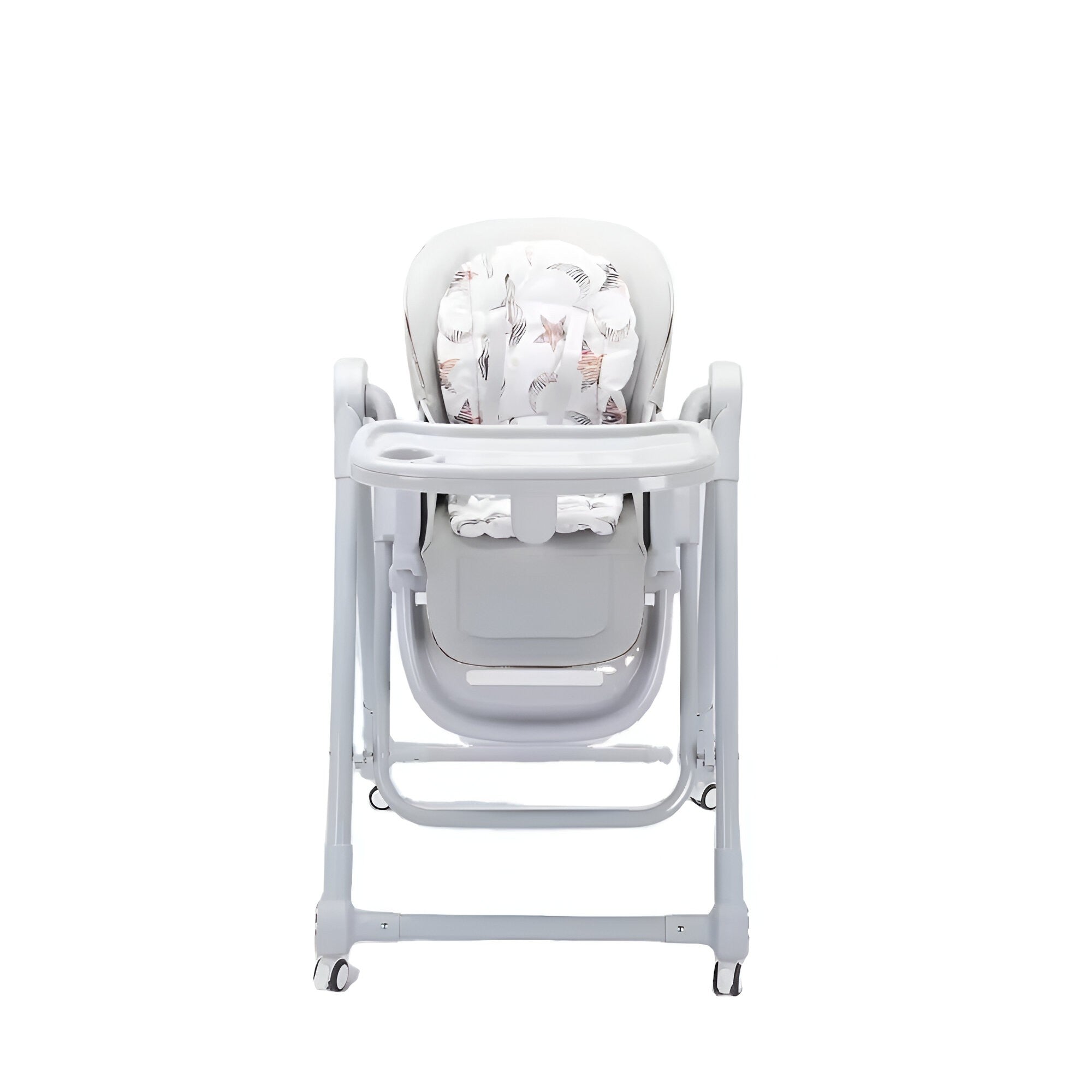 Scaun de Masa pentru Bebelusi si Copii, Flippy, Tavita si Husa Detasabile, Multifuncțional, Stabil, Centura de Siguranta, Inaltime Ajustabila, Spatar Reglabil Moale, Balansoar, de la 6 Luni, Gri-4
