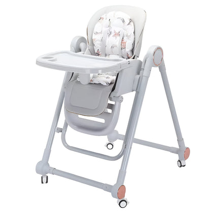 Scaun de Masa pentru Bebelusi si Copii, Flippy, Tavita si Husa Detasabile, Multifuncțional, Stabil, Centura de Siguranta, Inaltime Ajustabila, Spatar Reglabil Moale, Balansoar, de la 6 Luni, Gri-0