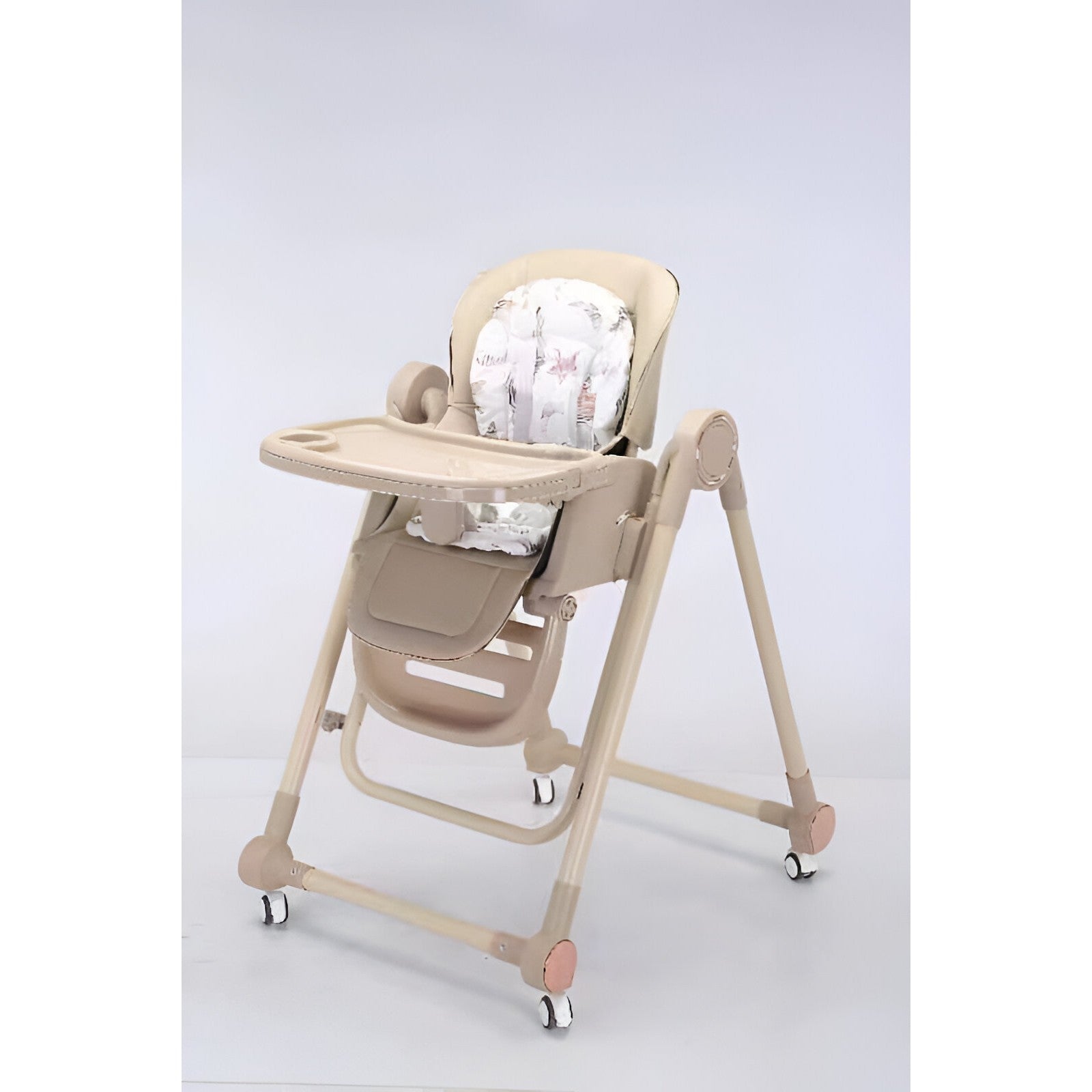 Scaun de Masa pentru Bebelusi si Copii, Flippy, Tavita si Husa Detasabile, Multifuncțional, Stabil, Centura de Siguranta, Inaltime Ajustabila, Spatar Reglabil Moale, Balansoar, de la 6 Luni, Bej-3