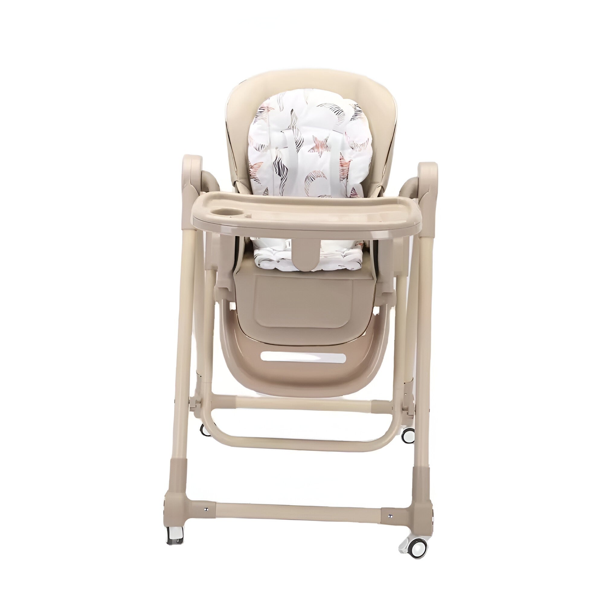 Scaun de Masa pentru Bebelusi si Copii, Flippy, Tavita si Husa Detasabile, Multifuncțional, Stabil, Centura de Siguranta, Inaltime Ajustabila, Spatar Reglabil Moale, Balansoar, de la 6 Luni, Bej-5