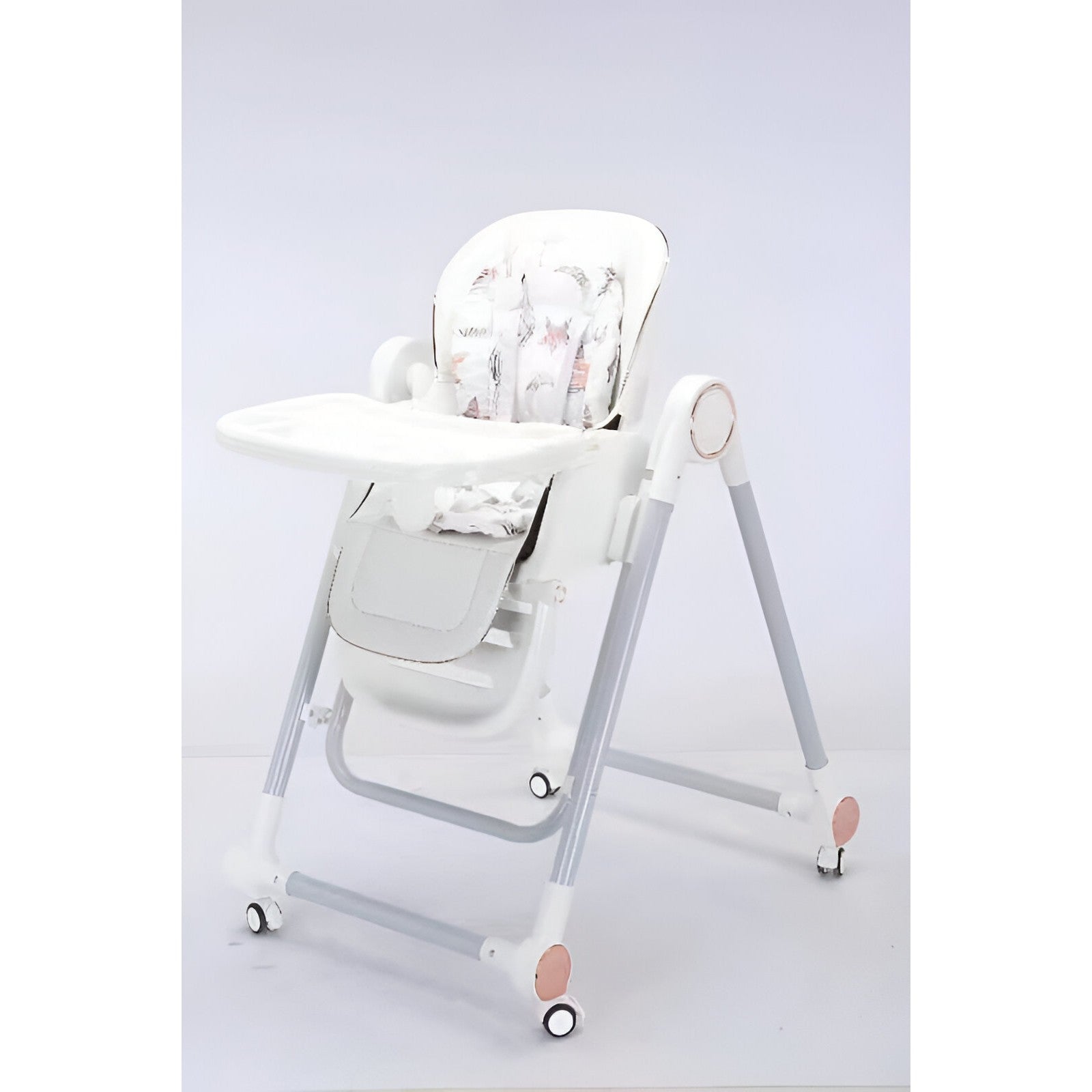 Scaun de Masa pentru Bebelusi si Copii, Flippy, Tavita si Husa Detasabile, Multifuncțional, Stabil, Centura de Siguranta, Inaltime Ajustabila, Spatar Reglabil Moale, Balansoar, de la 6 Luni, Alb-4