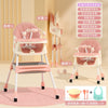 Baby dining table chair seat children's dining table - color: pink graffiti + toys + wheels-0