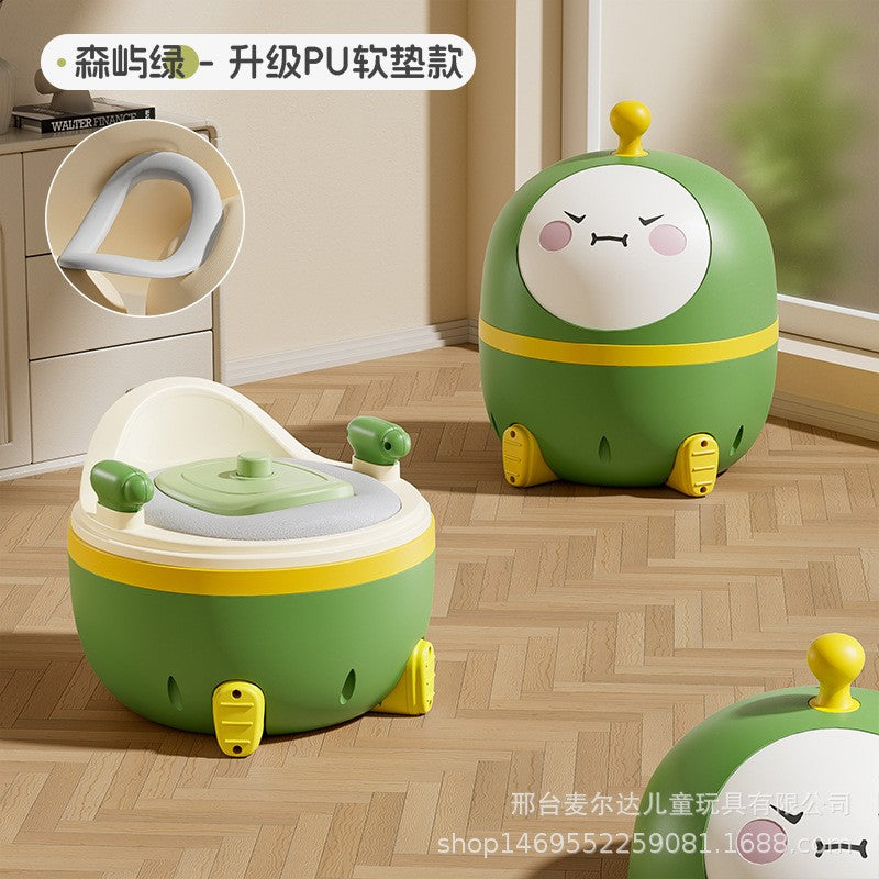 Baby drawer-style small toilet baby thickened toilet seat - color: green egg-0