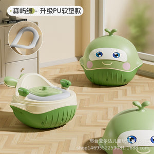 Baby drawer-style small toilet baby thickened toilet seat - color: green whale-0