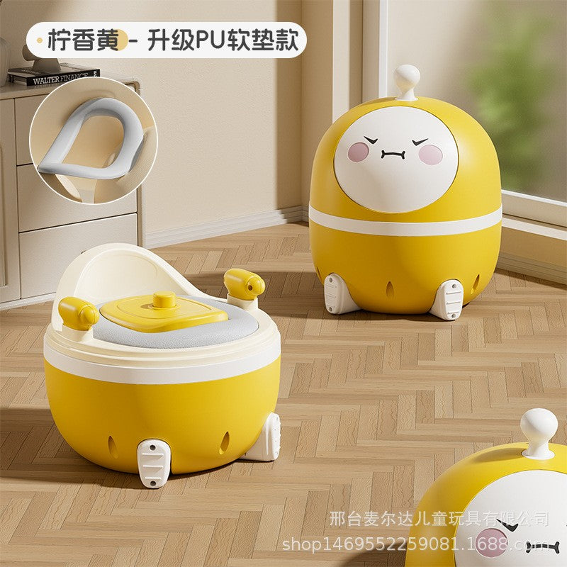 Baby drawer-style small toilet baby thickened toilet seat - color: yellow egg-0
