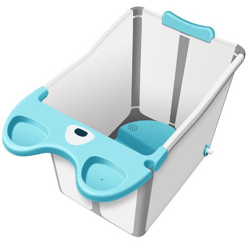 Cada Pliabila pentru Baie, Flippy, din PP+TPE, pentru Copii +6 Luni, Model Ursulet, Scaun de Interior, Detasabil, 82 x 50 x 54 cm, Albastru-0