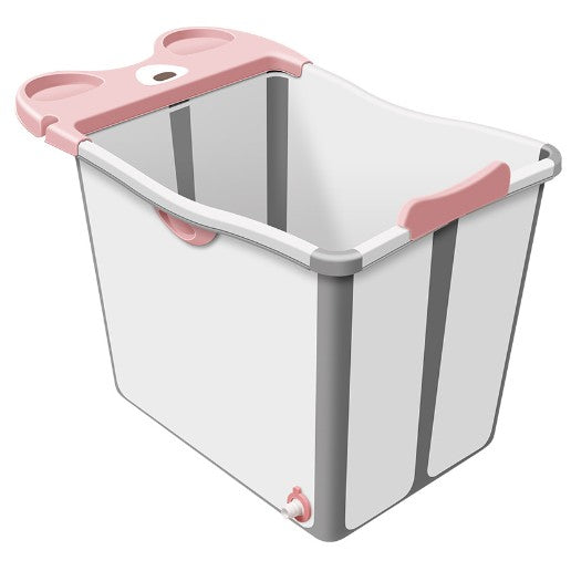 Cada Pliabila pentru Baie, Flippy, din PP+TPE, pentru Copii +6 Luni, Model Ursulet, Scaun de Interior, Detasabil, 82 x 50 x 54 cm, Roz-0