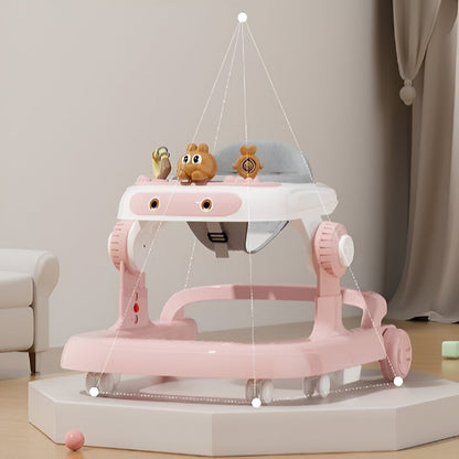 Premergator Multifunctional cu Roti Flippy, Model Iepuras, Inaltime Ajustabila, Tavita, Muzica, Lumini, 66x59x41 cm, Roz-7