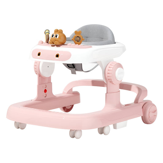 Premergator Multifunctional cu Roti Flippy, Model Iepuras, Inaltime Ajustabila, Tavita, Muzica, Lumini, 66x59x41 cm, Roz-0