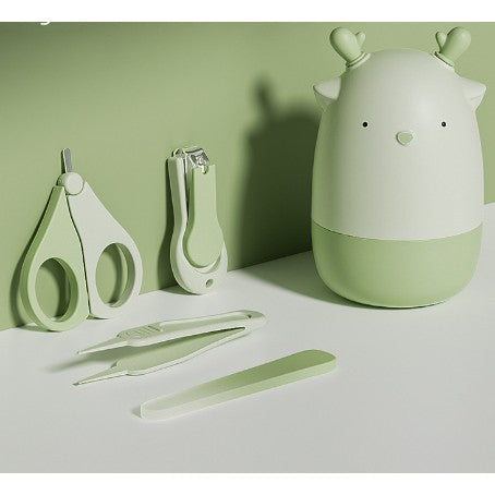 Set Ingrijire Unghii pentru Bebelusi, Flippy, Cutie de Depozitare in Forma de Cerb, 11x6x11 cm, Verde-0
