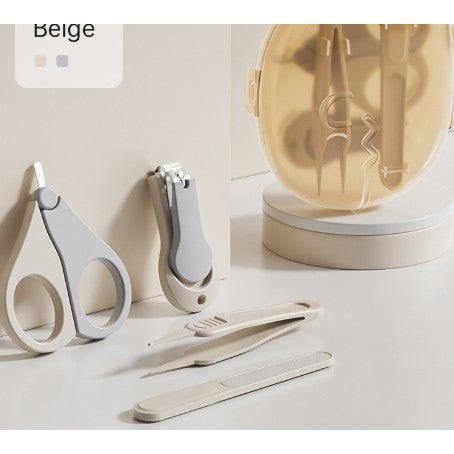 Set Ingrijire Unghii pentru Bebelusi, Flippy, Cutie de Depozitare in Forma de Dinozaur, 11.5x9x3 cm, Bej-0