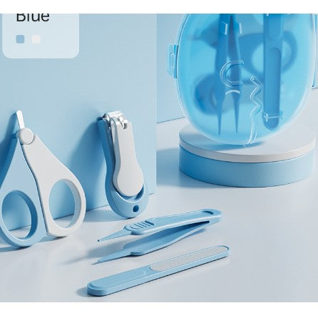 Set Ingrijire Unghii pentru Bebelusi, Flippy, Cutie de Depozitare in Forma de Dinozaur, 11.5x9x3 cm, Albastru-0