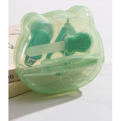 Set Ingrijire Unghii pentru Bebelusi, Flippy, Cutie de Depozitare in Forma de Ursulet, Verde-0