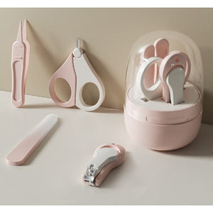 Set Ingrijire Unghii pentru Bebelusi, Flippy, Cutie de Depozitare in Forma de Borcan, 13.6x8x2 cm, Roz-Transparent-0
