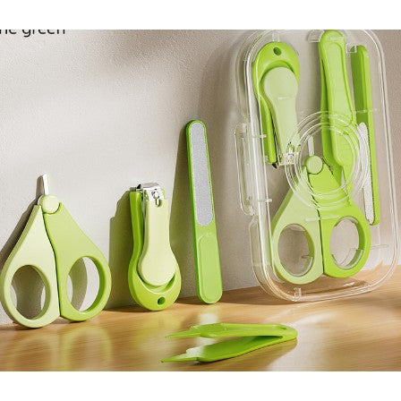 Set Ingrijire Unghii pentru Bebelusi, Flippy, Cutie de Depozitare Transparenta, 7x10x6 cm, Verde-0